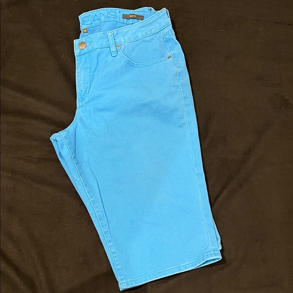 Jag Jeans Vibrant Blue Slim Fit Long Bermuda Short Capri style Size 16 - Picture 5 of 8